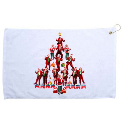 Funny Santa Trump Dance Tree Christmas Pajama Xmas Grommeted Golf Towel