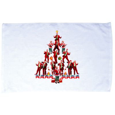 Funny Santa Trump Dance Tree Christmas Pajama Xmas Microfiber Hand Towel