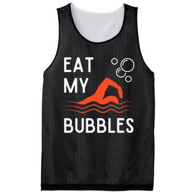 Funny Swimming Team Sport Swimmer Eat My Bubbles Mesh Reversible Basketball Jersey Tank