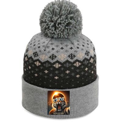 Funny Selfie Tiger Solar Eclipse The Baniff Cuffed Pom Beanie