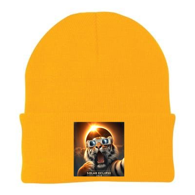 Funny Selfie Tiger Solar Eclipse Knit Cap Winter Beanie