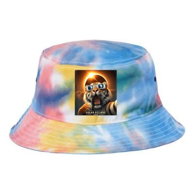 Funny Selfie Tiger Solar Eclipse Tie Dye Newport Bucket Hat