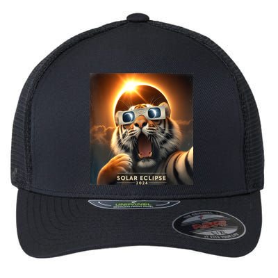 Funny Selfie Tiger Solar Eclipse Flexfit Unipanel Trucker Cap