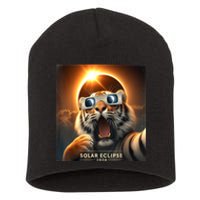 Funny Selfie Tiger Solar Eclipse Short Acrylic Beanie