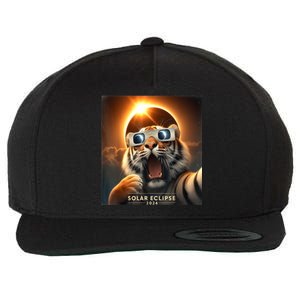 Funny Selfie Tiger Solar Eclipse Wool Snapback Cap