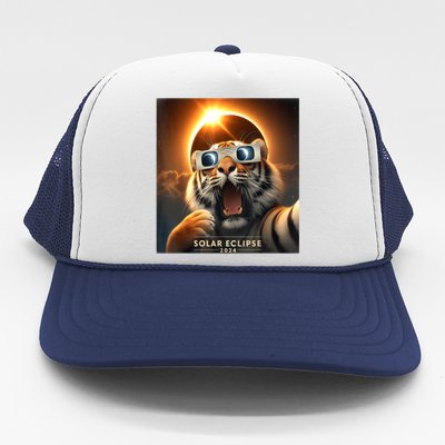 Funny Selfie Tiger Solar Eclipse Trucker Hat