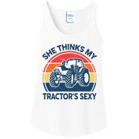 Farm She Thinks My Tractors Sexy Men Gift Funny Farmer Ladies Essential Tank