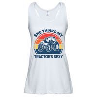 Farm She Thinks My Tractors Sexy Men Gift Funny Farmer Ladies Essential Flowy Tank