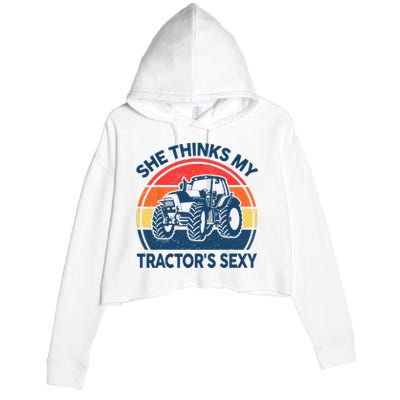 Farm She Thinks My Tractors Sexy Men Gift Funny Farmer Crop Fleece Hoodie