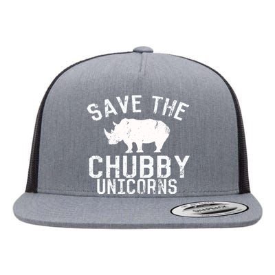 Funny Save the Chubby Unicorns Fat Rhino Hoodie Flat Bill Trucker Hat