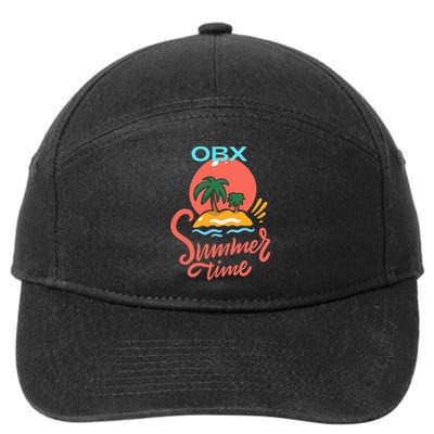 Fun Summer Time Beach Ocean Breeze Sand Palm Trees Sun 7-Panel Snapback Hat