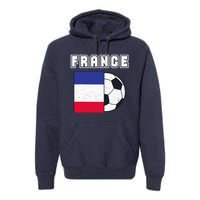 France Soccer Team Flag Premium Hoodie