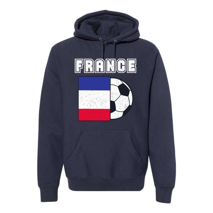 France Soccer Team Flag Premium Hoodie