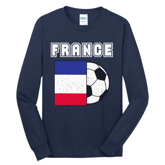 France Soccer Team Flag Tall Long Sleeve T-Shirt