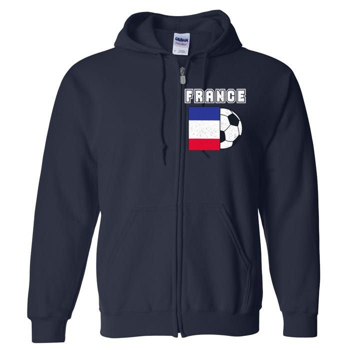 France Soccer Team Flag Full Zip Hoodie