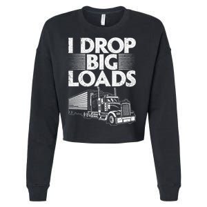 Funny Semi Truck Driver Humor Cropped Pullover Crew