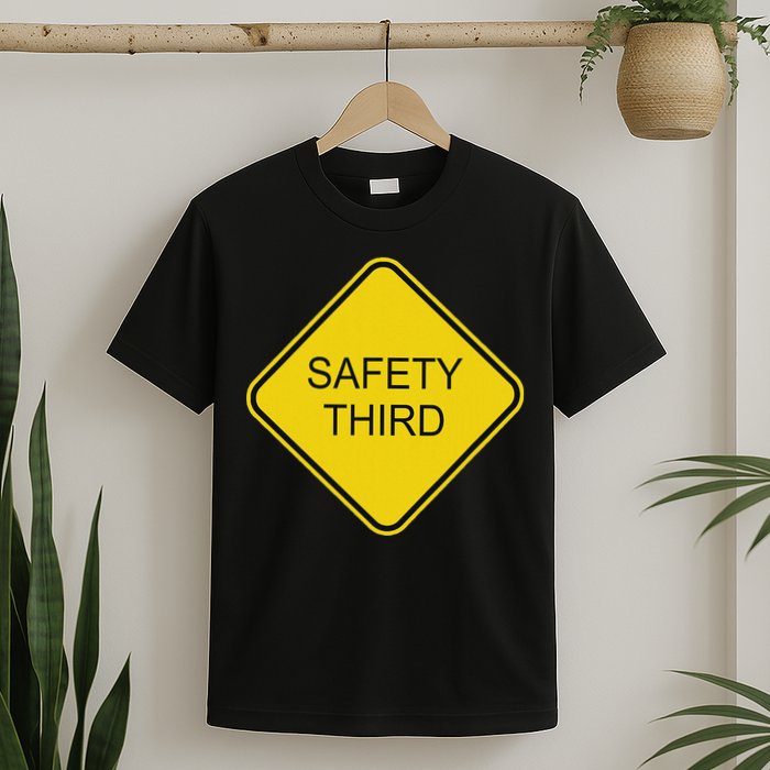 Funny Safety Third Sign T-Shirt