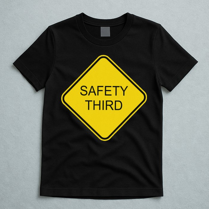Funny Safety Third Sign T-Shirt