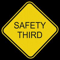 Funny Safety Third Sign 7-Panel Snapback Hat