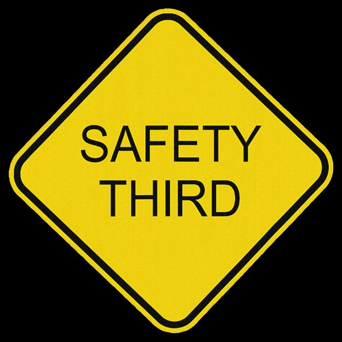 Funny Safety Third Sign 7-Panel Snapback Hat
