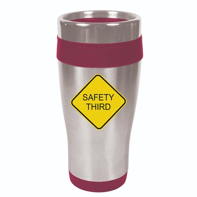 Funny Safety Third Sign 16oz Travel Tumbler