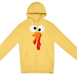 Funny Silly Turkey Face Happy Turkey Day Thanksgiving Premium Pullover Hoodie