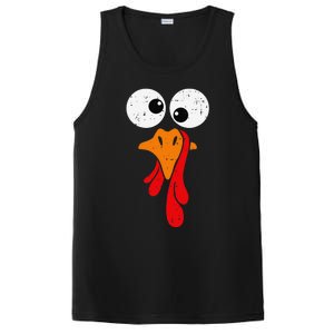 Funny Silly Turkey Face Happy Turkey Day Thanksgiving PosiCharge Competitor Tank