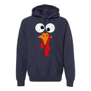 Funny Silly Turkey Face Happy Turkey Day Thanksgiving Premium Hoodie