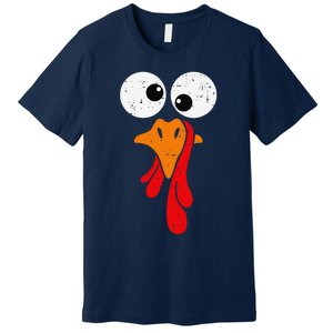 Funny Silly Turkey Face Happy Turkey Day Thanksgiving Premium T-Shirt