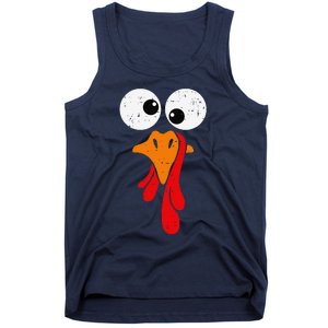 Funny Silly Turkey Face Happy Turkey Day Thanksgiving Tank Top