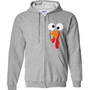 Funny Silly Turkey Face Happy Turkey Day Thanksgiving Full Zip Hoodie