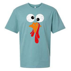 Funny Silly Turkey Face Happy Turkey Day Thanksgiving Sueded Cloud Jersey T-Shirt