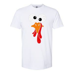 Funny Silly Turkey Face Happy Turkey Day Thanksgiving Softstyle CVC T-Shirt