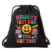 Funny School Testing Day Bruh You Got This Teacher Student Drawstring Bag