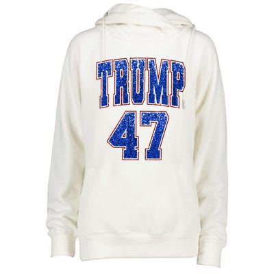 Faux Sequins Trump 2024 President Make America Trump Again Womens Funnel Neck Pullover Hood