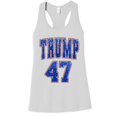 Faux Sequins Trump 2024 President Make America Trump Again Women's Racerback Tank