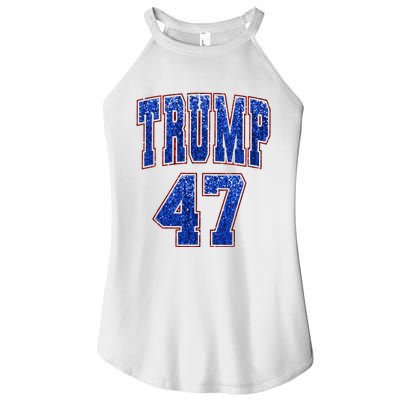 Faux Sequins Trump 2024 President Make America Trump Again Women’s Perfect Tri Rocker Tank