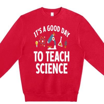 Funny Science Teacher Art For  Nerd Physics Teacher Premium Crewneck Sweatshirt