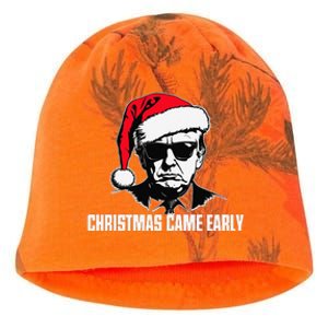 Funny Santa Trump Christmas Came Early 47th President Xmas Kati - Camo Knit Beanie