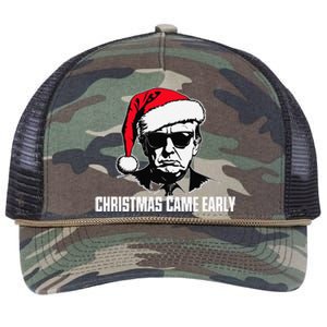 Funny Santa Trump Christmas Came Early 47th President Xmas Retro Rope Trucker Hat Cap