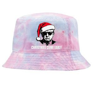 Funny Santa Trump Christmas Came Early 47th President Xmas Tie-Dyed Bucket Hat