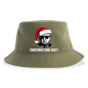 Funny Santa Trump Christmas Came Early 47th President Xmas Sustainable Bucket Hat