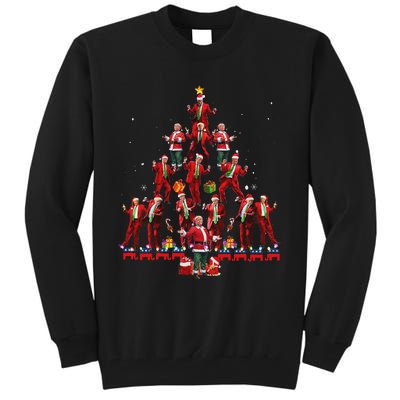 Funny Santa Trump Dance Tree Christmas Pajama Xmas Tall Sweatshirt