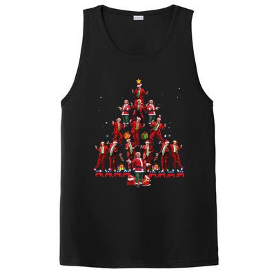 Funny Santa Trump Dance Tree Christmas Pajama Xmas PosiCharge Competitor Tank