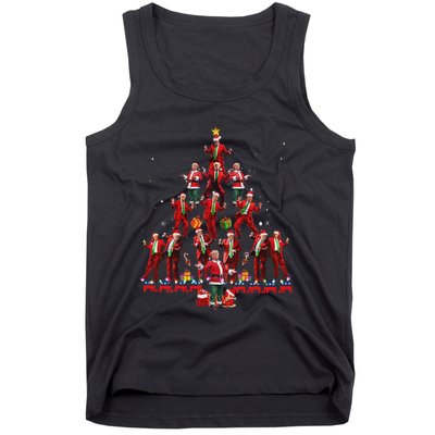 Funny Santa Trump Dance Tree Christmas Pajama Xmas Tank Top