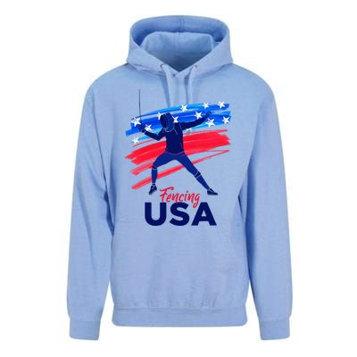 Fencing Support The Team Fencing Player Usa Flag Unisex Surf Hoodie