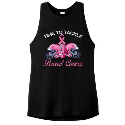 Football Survivor Time To Tackle Breast Cancer Awareness Ladies PosiCharge Tri-Blend Wicking Tank