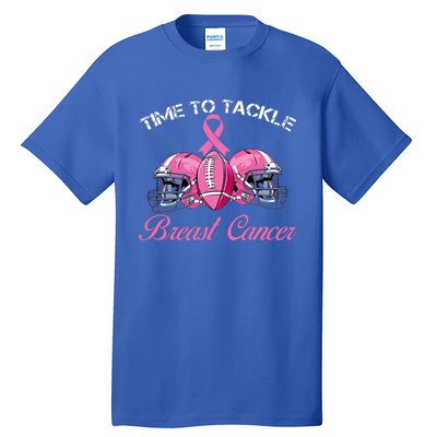 Football Survivor Time To Tackle Breast Cancer Awareness Tall T-Shirt