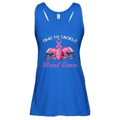 Football Survivor Time To Tackle Breast Cancer Awareness Ladies Essential Flowy Tank