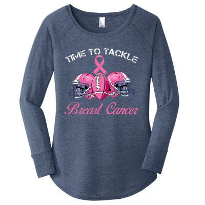 Football Survivor Time To Tackle Breast Cancer Awareness Women's Perfect Tri Tunic Long Sleeve Shirt